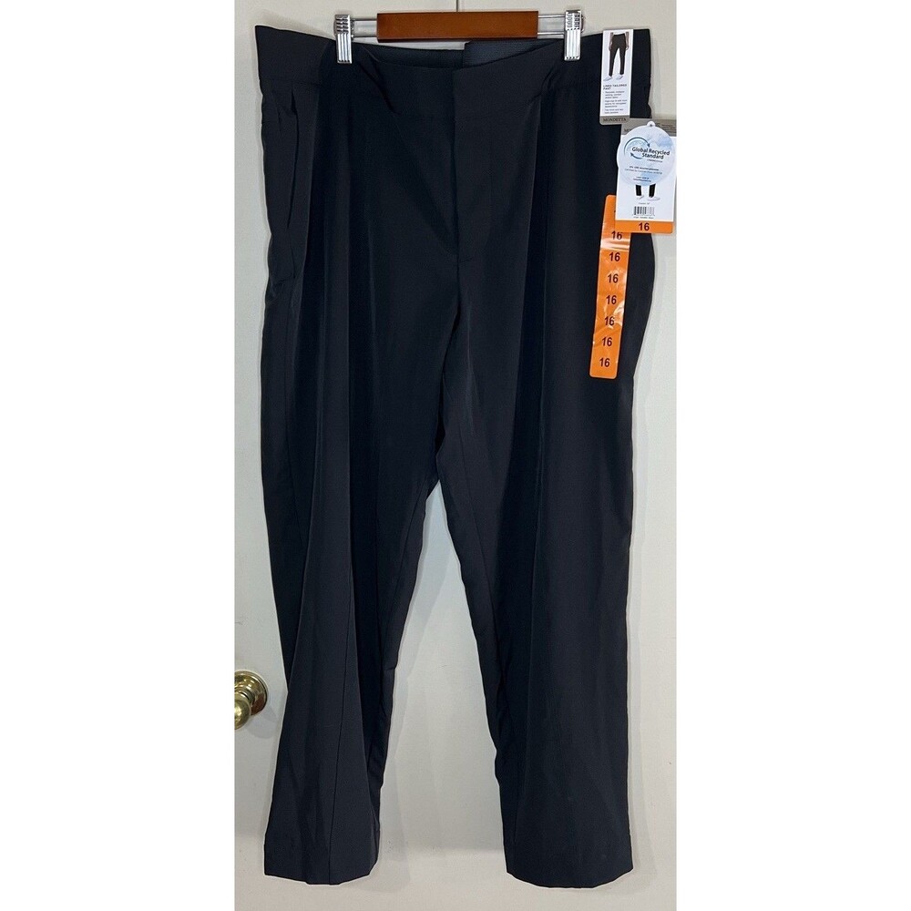 Mondetta Women’s 16 BLK Tailored Stretch Pants Lined Work Travel NWT